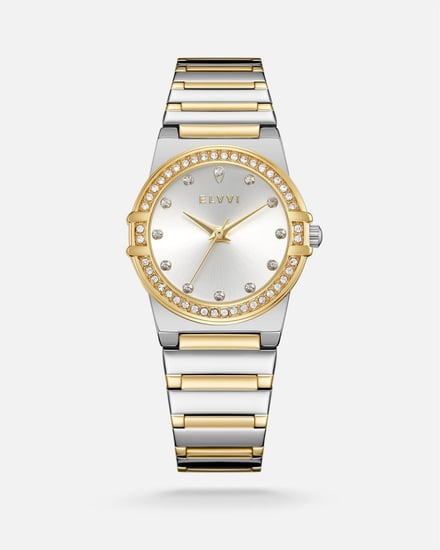ساعة نسائية الفي ستيل بلون ذهبي وفضي