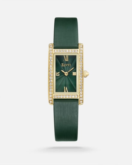 ساعة نسائية جلد بلون أسود من الفي