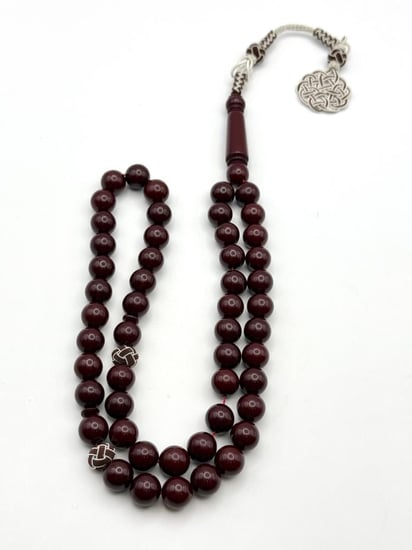 سبحة بكلايت عنابي غامق طربزونة