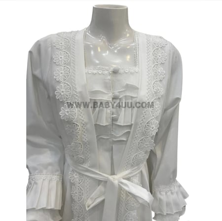 روب استقبال نفاس بأكمام طبقات سكري