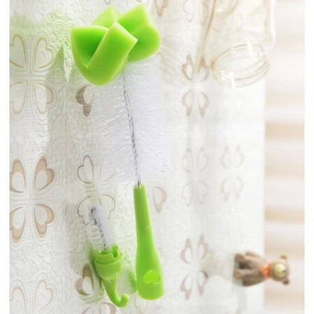 فرشاة تنظيف الرضاعات والحلمات - أخضر