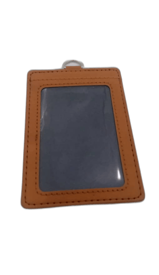 محفظة بطاقة عمل وزارة الدفاع بني مع تعليقة اخضر