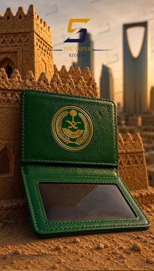 محفظة بطاقة عمل شعار  وزارة الداخلية اخضر وجهين