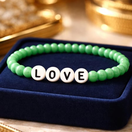 اسوارة LOVE خرز فاخرة اسوارة أنيقة بتصميم ناعم وعصري، مصنوعة من خرز متناسق عالي الجودة مع حروف بارزة تشكل كلمة LOVE، تضيف لمسة رومانسية راقية تناسب جميع الأذواق ومناسبة للهدايا