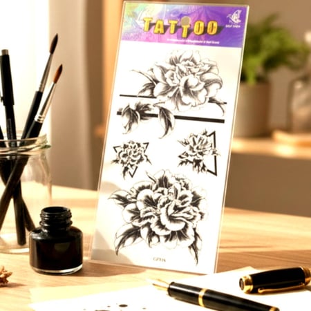 تاتو جسم ايموم تاتو مؤقت واقعي للنساء  نمط انيق، تاتو شبه دائم يدوم طويلا، ملصقات تاتو مقاومة للماء وشم مزيف للبالغين والفتيات