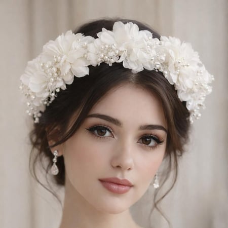 طوق شعر ورد مع لول وكرستال يتميز بتصميم عصري لافت للنظر، مثالية لإضافة لمسة من الأناقة والأناقة إلى أي ملابس.