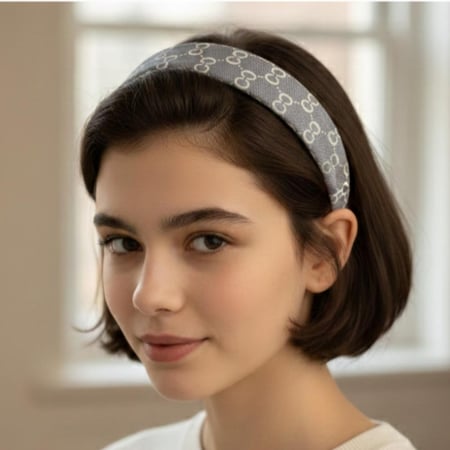 طوق شعر يتميز بتصميم عصري لافت للنظر، مثالية لإضافة لمسة من الأناقة والأناقة إلى أي ملابس.