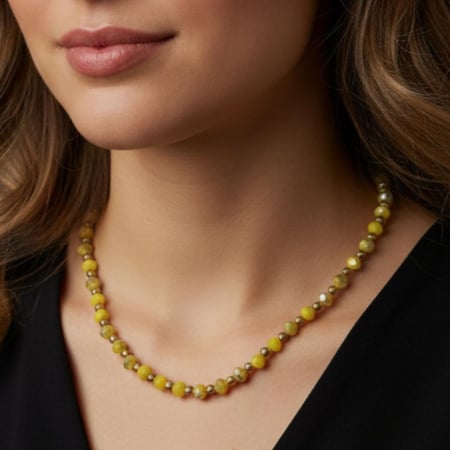 سلسال خرز ناعم ستحصل على قطعة من قلادات الرقبة مع لونًا مختلفًا،كافية لارتدائها في حياتك اليومية أو الحفلات،