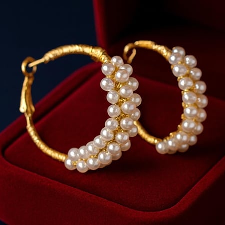 حلق دائري مع حبات لول رائعة ضمان الون سنة حلق أنيق و ناعم اقراط رفيعة عصرية مصنوعة من الستانلس ستيل مقاومة للصدا و الماء لون لايتغير