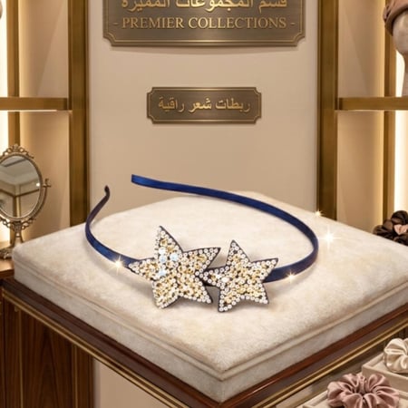 طوق شعر مرصع بالزركون لون عسلي يتميز بتصميم عصري لافت للنظر، مثالية لإضافة لمسة من الأناقة والأناقة إلى أي ملابس.