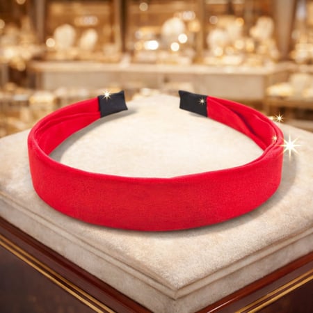 طوق شعر لون احمر يتميز بتصميم عصري لافت للنظر، مثالية لإضافة لمسة من الأناقة والأناقة إلى أي ملابس.