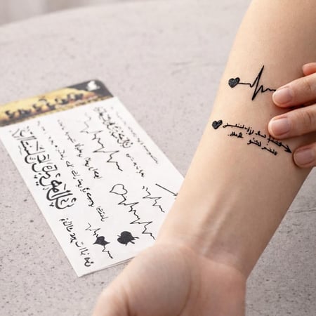 تاتو جسم ايموم تاتو مؤقت واقعي للنساء  نمط انيق، تاتو شبه دائم يدوم طويلا، ملصقات تاتو مقاومة للماء وشم مزيف للبالغين والفتيات