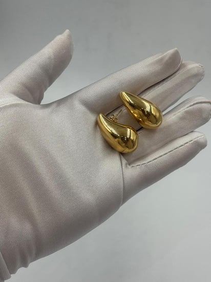 حلق بوتيغا ذهب عيار 18 - مجوهرات قصر المدينة للذهب - الدمام