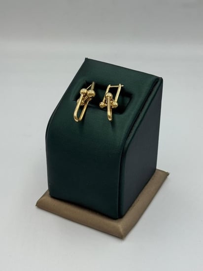 أقراط ذهبية عيار 18 تيفاني - مجوهرات قصر المدينة للذهب - الدمام