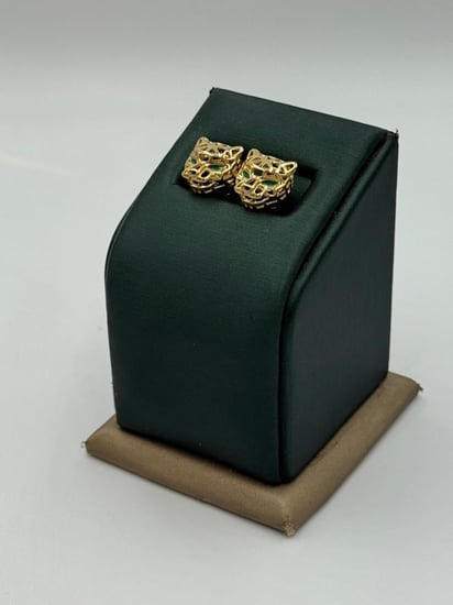 حلق ذهبى عيار 18 نمر - مجوهرات قصر المدينة للذهب - الدمام