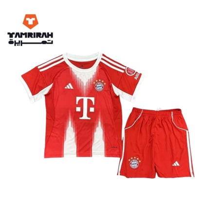 طقم بايرن ميونخ للأطفال قميص أحمر وشورت