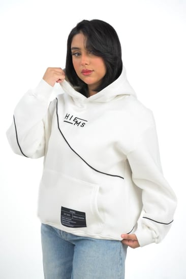 Hiems White & Black Hoodie