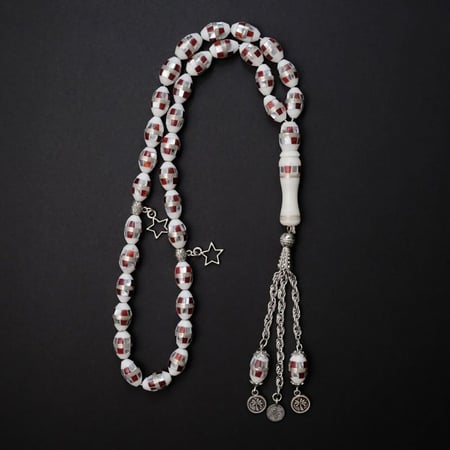 سبحة عظم الجمل - احمر