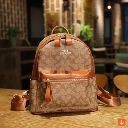 حقيبة ظهر عصرية نسائيةذات سعة كبيرةكاجوال طراز ريترو حقيبة كتف مزدوجة