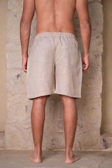 Beige Linen Shorts