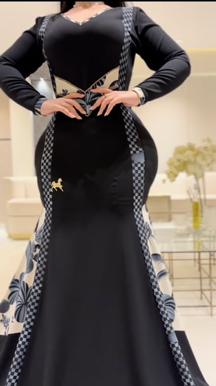 فستان سترتش كريب