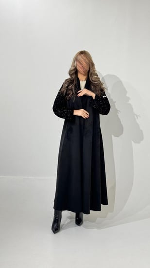 شامواه مع اكمام مخمل مطرز