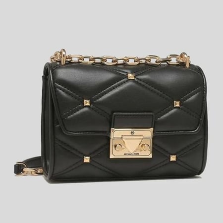 حقيبة يد مايكل كورس سيرينا متوسطة الحجم | اسود وذهبي