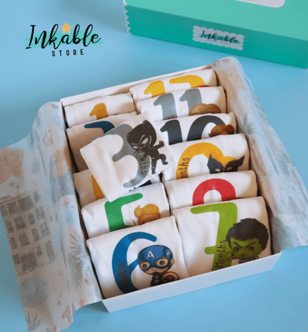 طقم الشهور ثيم الابطال الخارقون (النسحة الثانية) - Super Heroes (Version 2)  Set of 12