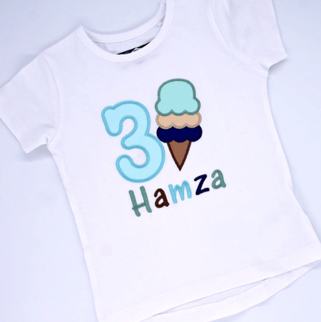 تيشرت تطريز عيد ميلاد ايسكريم - Ice Cream Embroidery