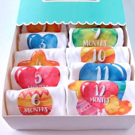 طقم الاشهر ثيم البالونات - Balloons Set of 12