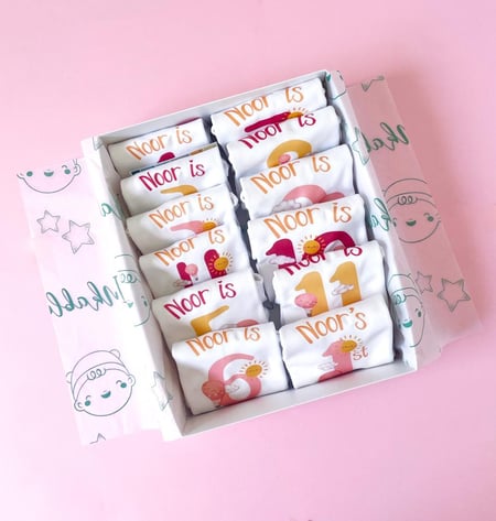 مجموعة الشهور ثيم المنطاد للبنات - Girls Air Balloon Set of 12