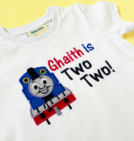 تيشرت تطريز سنتين توماس القطار - Thomas Train Birthday Embroidery