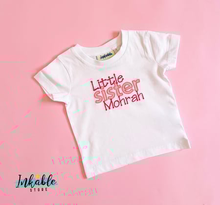 تيشرت تطريز الاخت الكبرى و الصغرى - Big Sister Little Sister Embroidery