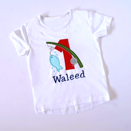 تيشرت تطريز عيد ميلاد سمكه و سناره - Fishing Embroidery