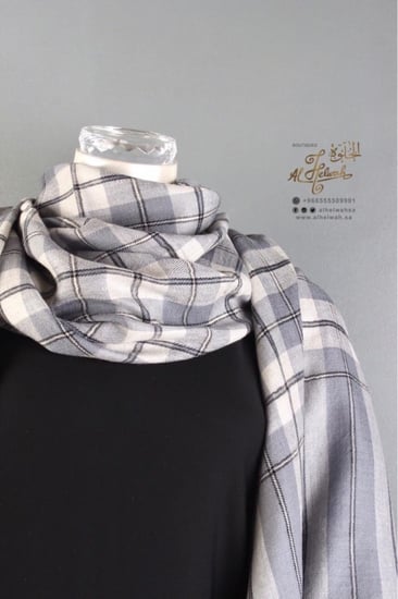 شال بشمينا مقلم سادة فاخر