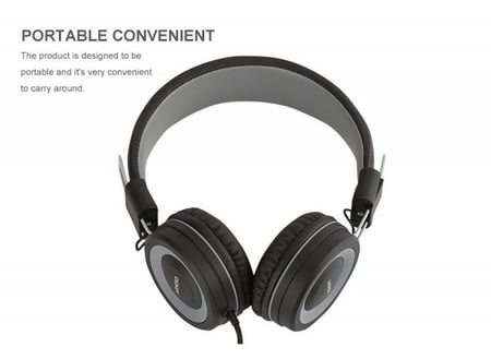 سماعة رأس سلكية قابلة للطي ( رمادي + اسود )