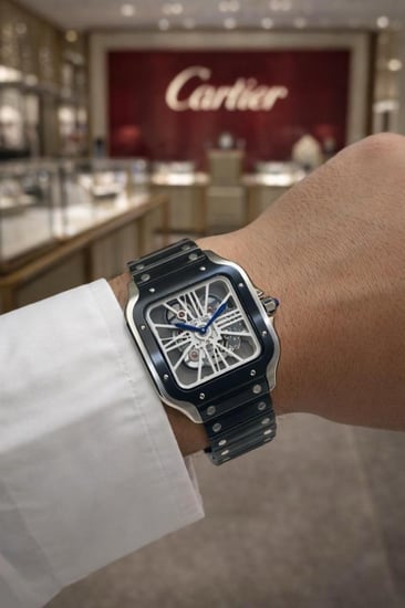 ساعة كارتير سانتوس مكينه مكشوف