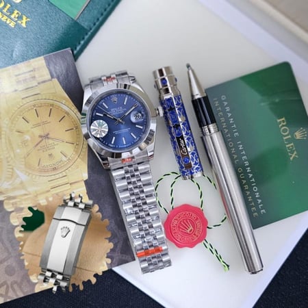 طقم رجالي فخم ساعة رولكس معا قلم كارتير