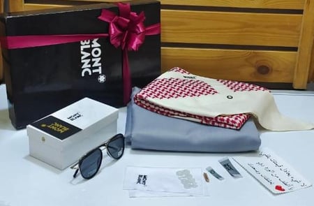 طقم رجالي قماش وشماغ شتوي