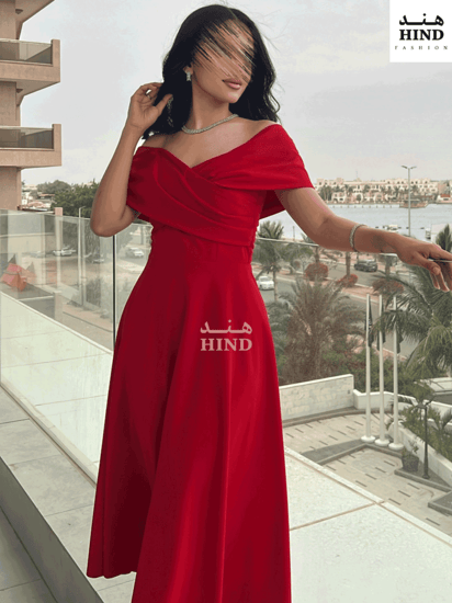 فستان ميدي كريب 1002