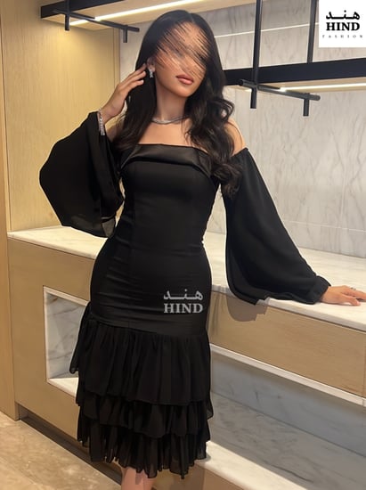 فستان ميدي اسود 1001