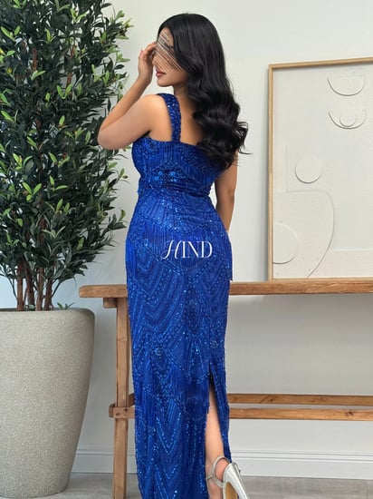 فستان نيلي فخم 1119