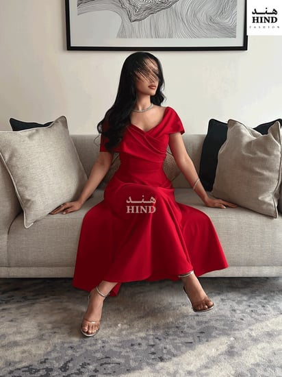 فستان ميدي كريب 1002