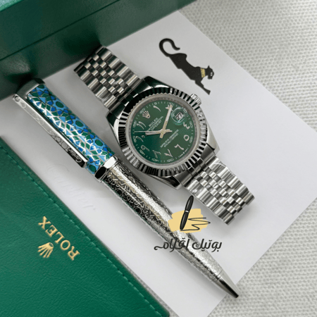 طقم ساعة رولكس مع قلم كارتير