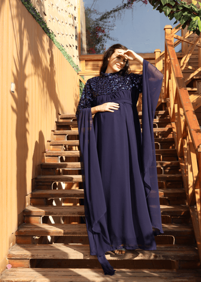 Luxury dress / navy blue