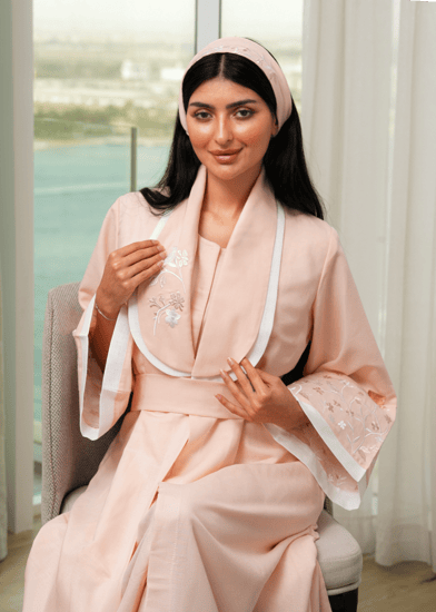 Tatreez robe / peach