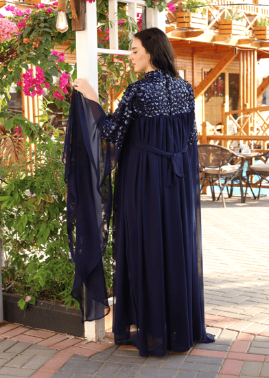 Luxury dress / navy blue