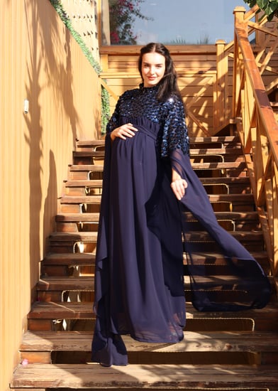 Luxury dress / navy blue
