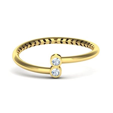 خاتم ذهب نسائي مزدوج