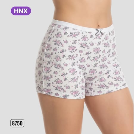 نص درزن بوكسرات نسائي قطن 95 % تركي مشجر 6 الوان